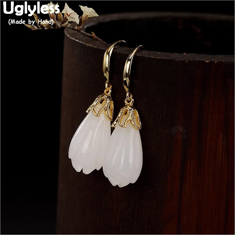 Uglyless 100% Real Solid 925 Sterling Silver Magnolia Earrings for Women Handmade Gold Fine Jewelry Natural Jade Flower Earrings
Uglyless 100% Real Solid 925 Sterling Silver Magnolia Earrings for Women Handmade Gold Fine Jewelry Natural Jade Flower Earrings
