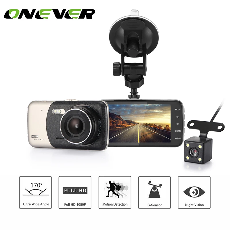 ONEVER 4 Inch Mini Car DVR Dual Lens Video Recorder Parking Car Camera Full HD 1080P WDR Night Vision 170 Degree Dash Camera
ONEVER 4 Inch Mini Car DVR Dual Lens Video Recorder Parking Car Camera Full HD 1080P WDR Night Vision 170 Degree Dash Camera