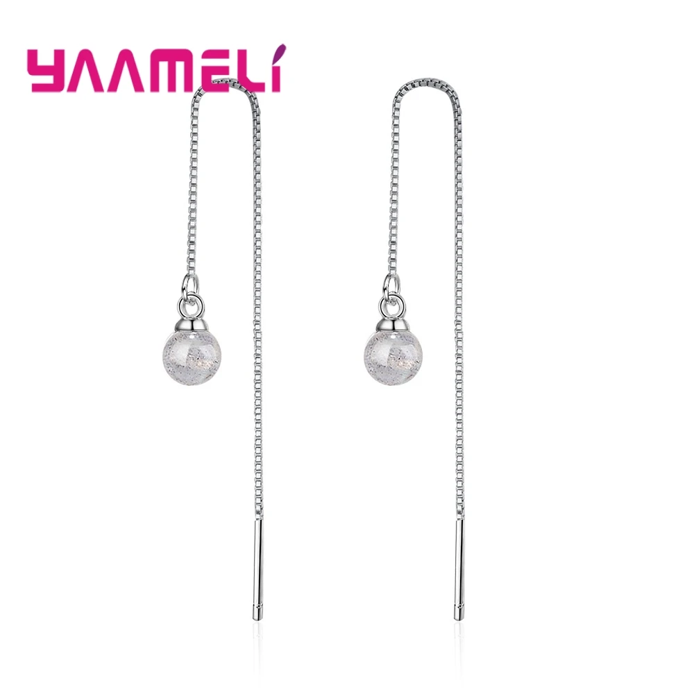 Top Quality Beauty Girl Simple Ear Line 925 Silver Drop Earring Jewelry with White Crystal Ball For Women Cocktail Party
Top Quality Beauty Girl Simple Ear Line 925 Silver Drop Earring Jewelry with White Crystal Ball For Women Cocktail Party