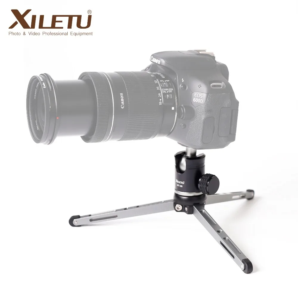 

XILETU MT26+XT15 Mini Multifunctional Tabletop Tripod Aluminum Alloy Portable Bracket Ballhead for Cellphone Gopro DSLR Camera