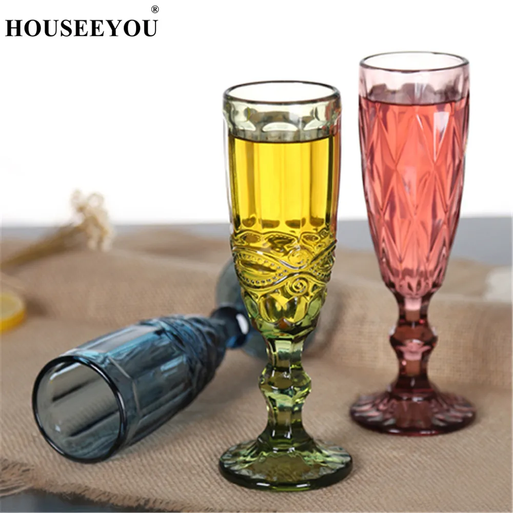3 шт. старые хрустальные резные стеклянные бокалы HOUSEEYOU для вина шампанского