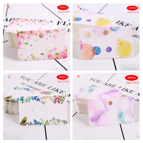 100Pcs Earrings Pack Ear Stud Card Jewelry Display Hang Tag Label Printing 9 Styles 3*5cm
100Pcs Earrings Pack Ear Stud Card Jewelry Display Hang Tag Label Printing 9 Styles 3*5cm