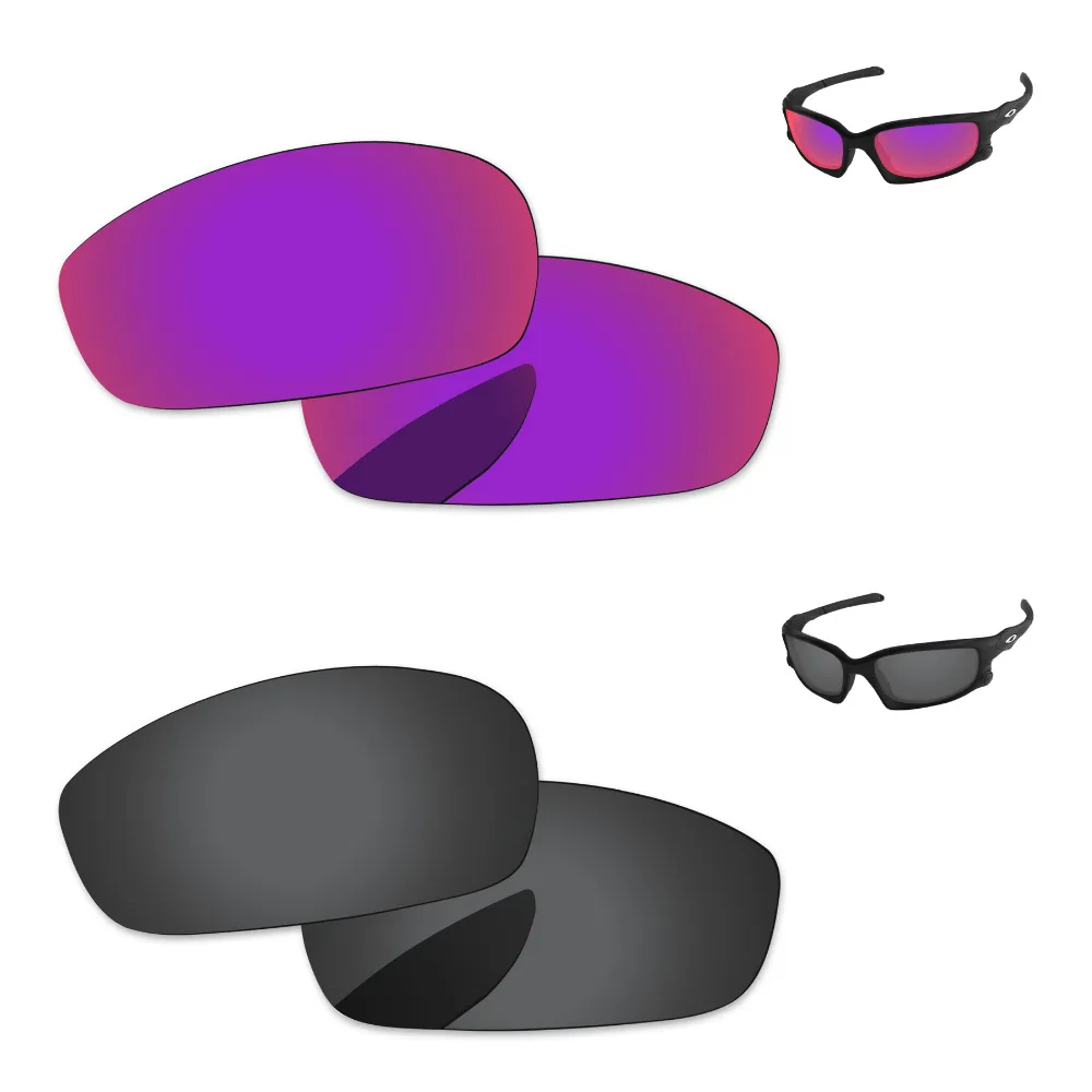 

Черный серый и фиолетовый красный 2 пары Поляризованные Сменные линзы для сплит солнечные очки к куртке оправа 100% UVA & UVB защита
