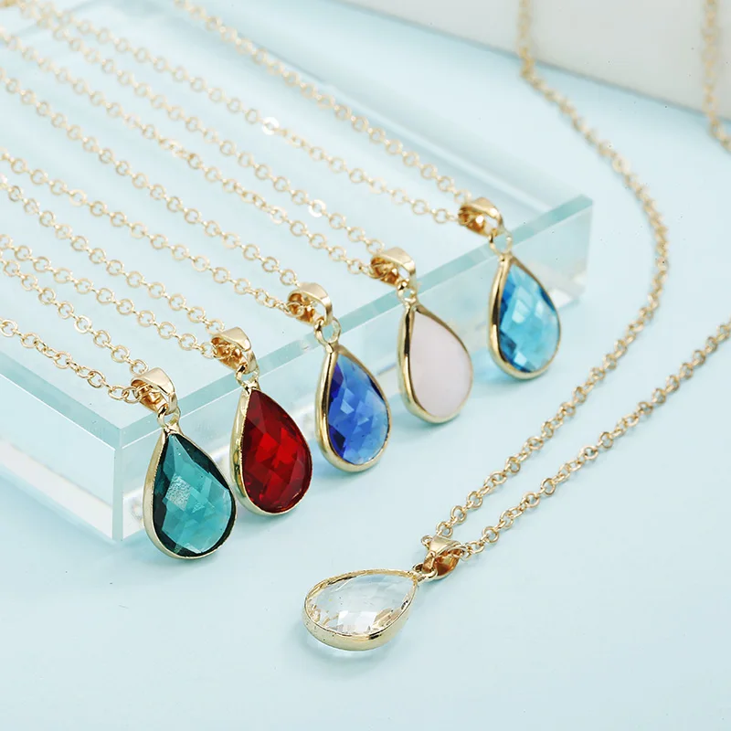2018 New Fashion Waterdrop Crystal Pendant Necklace Blue Red Pink Color Simple Elegant Necklace For Women Dropshipping
2018 New Fashion Waterdrop Crystal Pendant Necklace Blue Red Pink Color Simple Elegant Necklace For Women Dropshipping