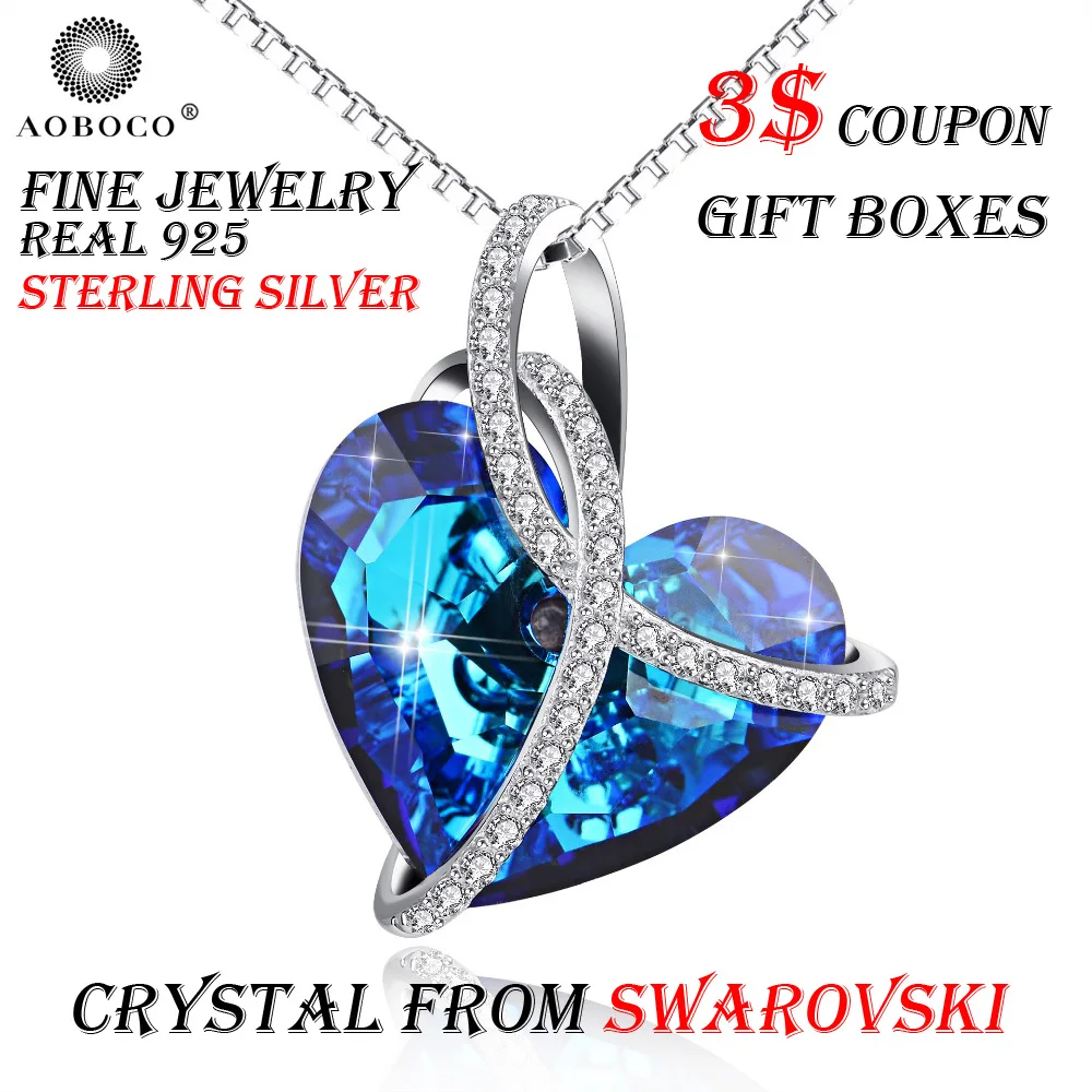 AOBOCO Brand Ribbon Big Blue Heart Pendant Necklaces For Women Girl Crystal From Swarovski Fine Jewelry Popular Love Choker
AOBOCO Brand Ribbon Big Blue Heart Pendant Necklaces For Women Girl Crystal From Swarovski Fine Jewelry Popular Love Choker