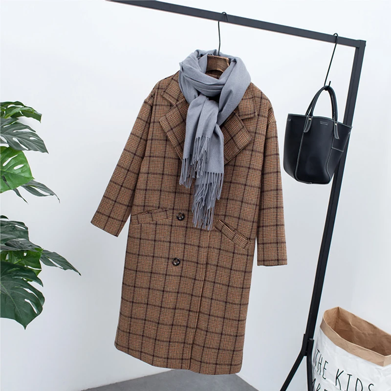 New Winter Clothing Plus Velvet Thick Woolen Jacket Female Korean Version Of The Long Loose Large Size Plaid Woolen Coat
New Winter Clothing Plus Velvet Thick Woolen Jacket Female Korean Version Of The Long Loose Large Size Plaid Woolen Coat