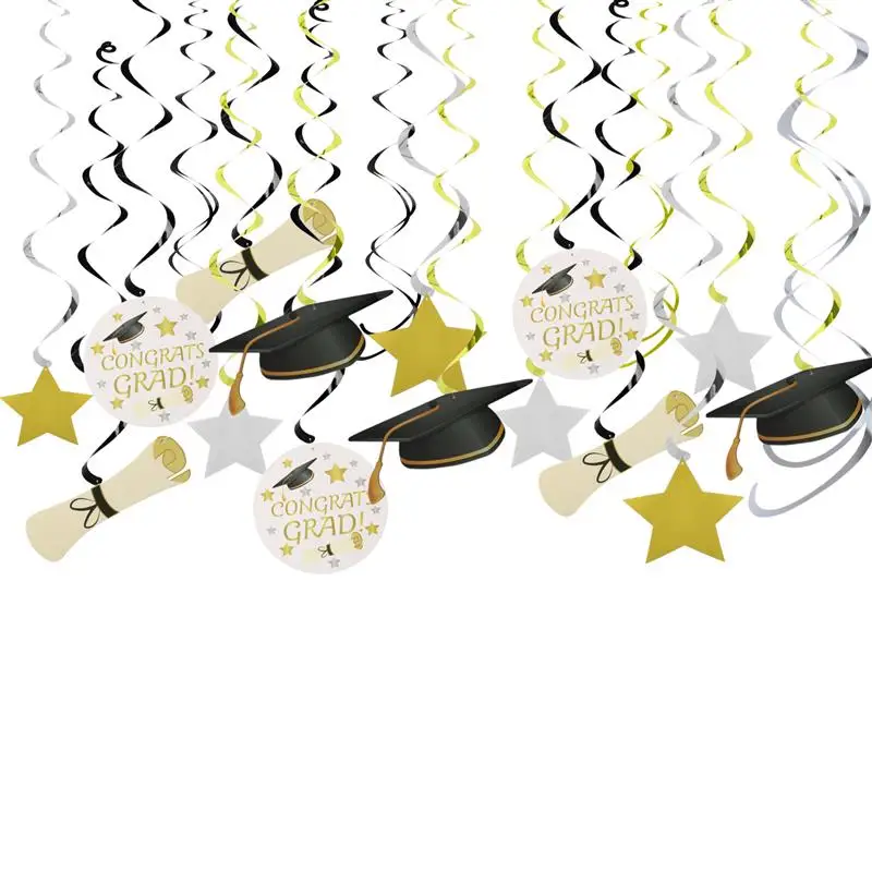 FunPa 30Pcs Party Swirl Graduation Cap Star Cutouts Hanging Decor PVC Colorful Hanging Swirl For Graduation Party Decor
FunPa 30Pcs Party Swirl Graduation Cap Star Cutouts Hanging Decor PVC Colorful Hanging Swirl For Graduation Party Decor