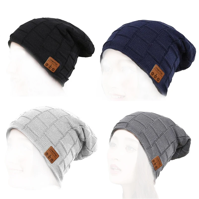 Брендовая Беспроводная шапка с Bluetooth зимние теплые шапки V4.2 + EDR гарнитура mp3