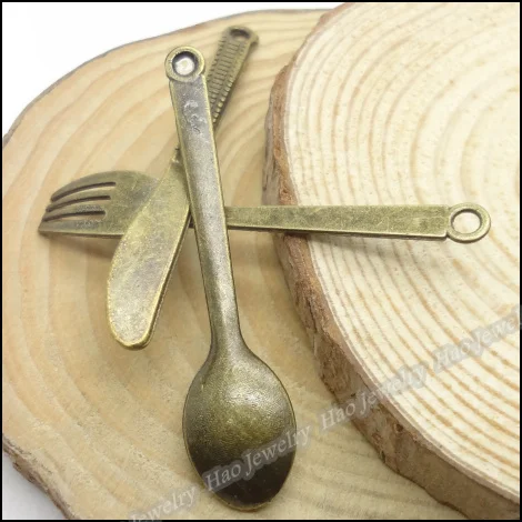 Микс 105 шт винтажные Подвески ложка нож кулон в форме вилки Античная бронзовая