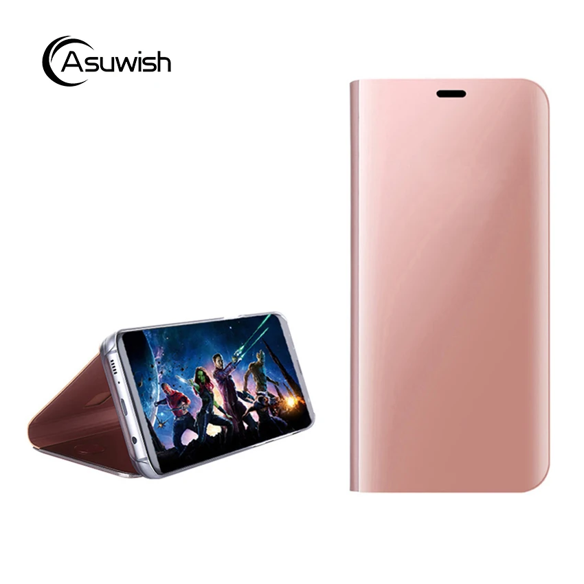 Зеркальный чехол для самсунг Galaxy S8 S9 Note 8 S8plus S9plus Note8 G950 G950F S 9 прозрачный с откидной
