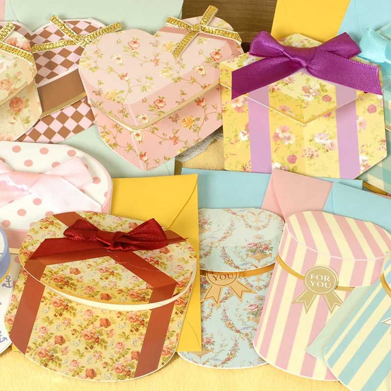 Gift Box Shapes Gift Card with Ribbon,Small Vintage Cards,Creative Mini Greeting Cards With Envelopes
Gift Box Shapes Gift Card with Ribbon,Small Vintage Cards,Creative Mini Greeting Cards With Envelopes