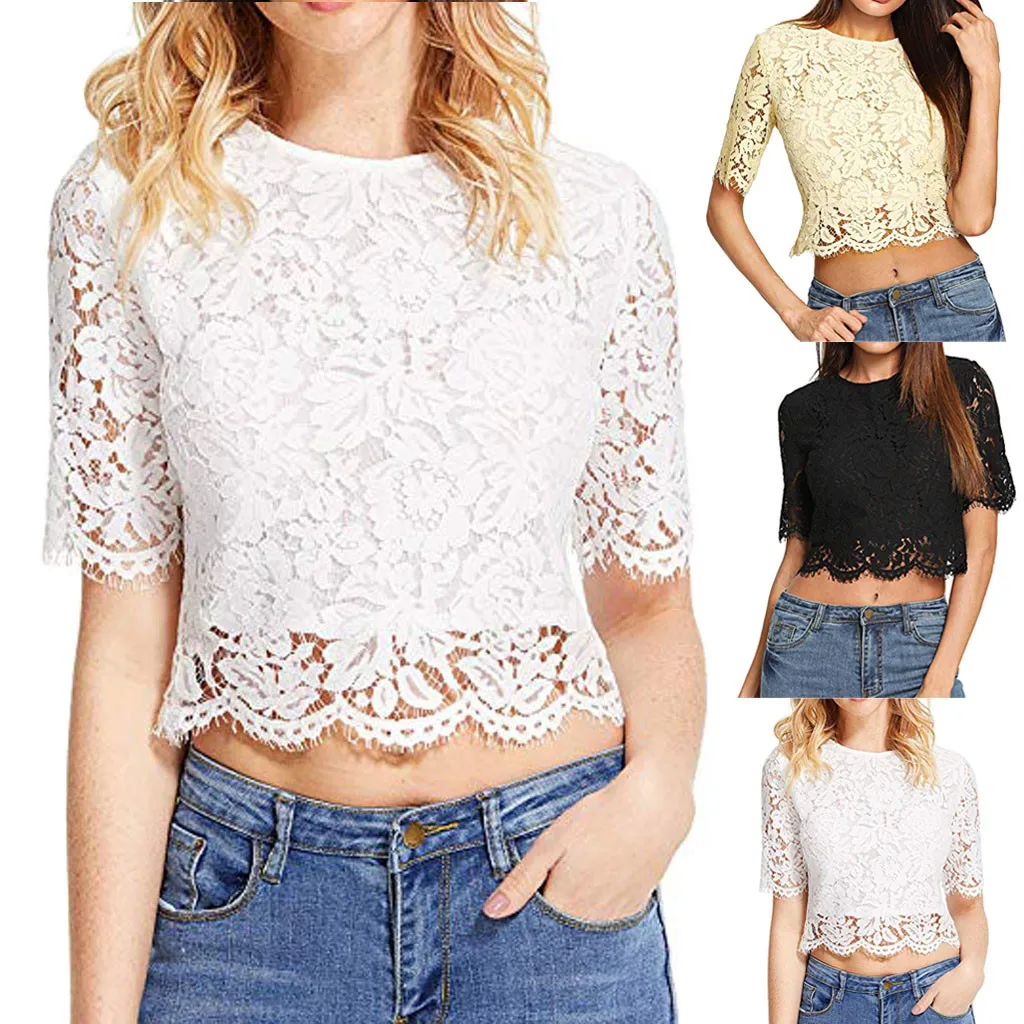 SAGACEC Summer womens tops and blouses sexy Women Summer Short Sleeve Sexy Sheer Zip Up Mesh Floral Lace Crop Top Blouse Tops
SAGACEC Summer womens tops and blouses sexy Women Summer Short Sleeve Sexy Sheer Zip Up Mesh Floral Lace Crop Top Blouse Tops