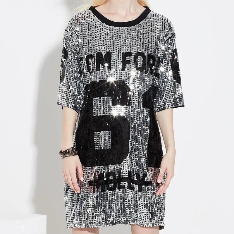 Chic Sequins T-Shirts Sequined Hip Hop Bling Tees Woman Oversized Half Sleeve O-Neck Shirt Stage Dance Show Club Party Tops
Chic Sequins T-Shirts Sequined Hip Hop Bling Tees Woman Oversized Half Sleeve O-Neck Shirt Stage Dance Show Club Party Tops