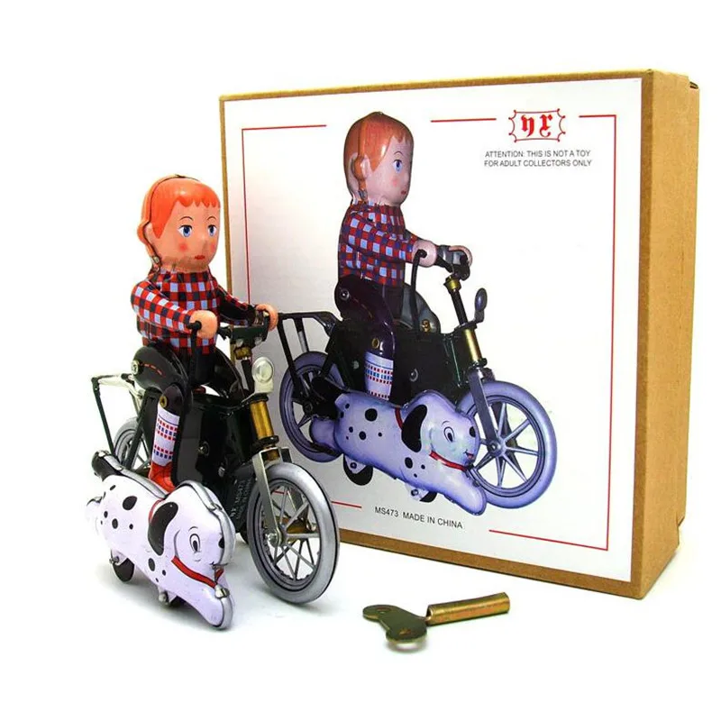 Vintage Tricycle Hunting With Dog Tin toys Classic Clockwork Wind Up Model Collection Tin Toy For Adult Kids Collectible Gift
Vintage Tricycle Hunting With Dog Tin toys Classic Clockwork Wind Up Model Collection Tin Toy For Adult Kids Collectible Gift