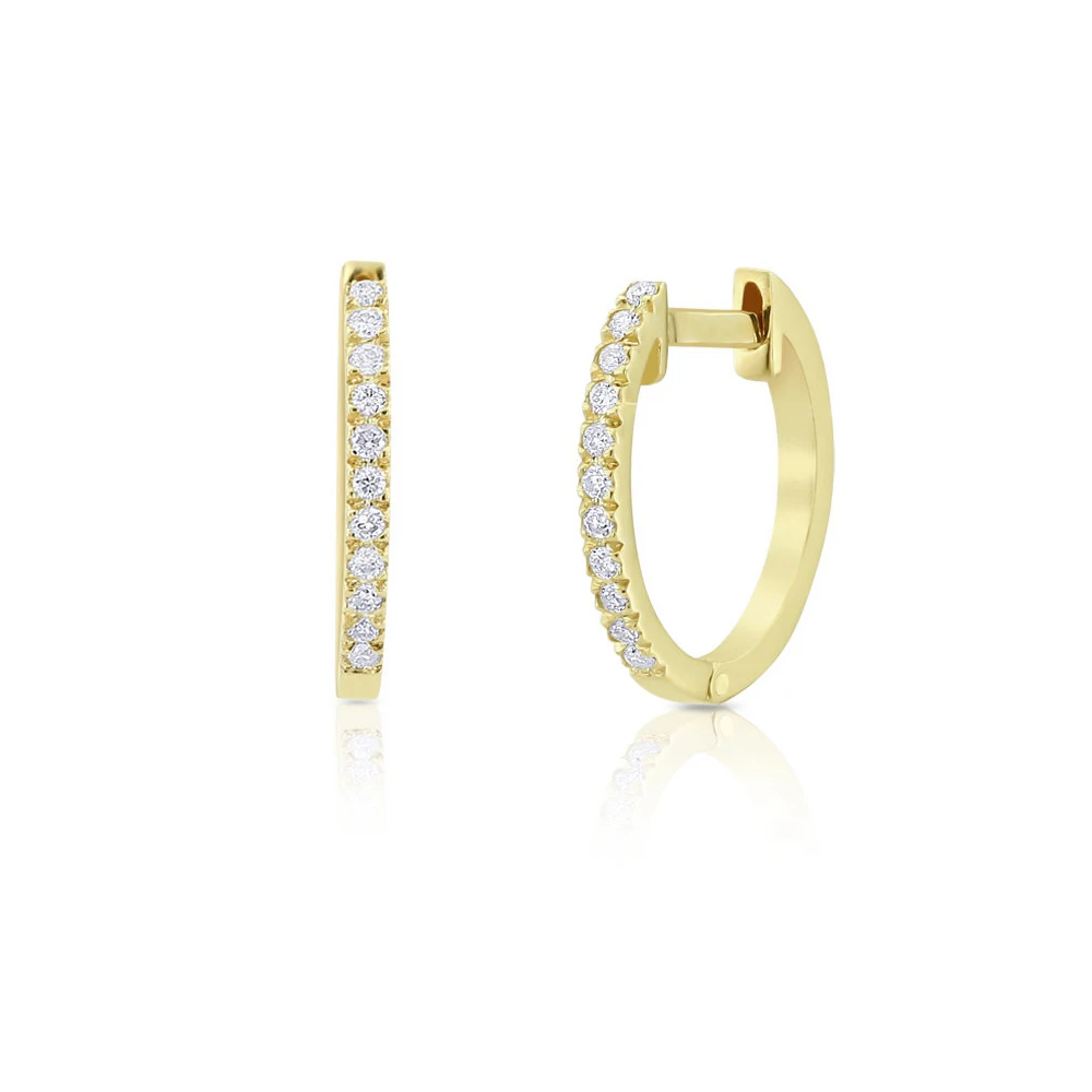 Tiny Real Natural Diamond Huggies Earrings 10MM Inner Diameter 14K Yellow Gold For Women Party Anniversary
Tiny Real Natural Diamond Huggies Earrings 10MM Inner Diameter 14K Yellow Gold For Women Party Anniversary