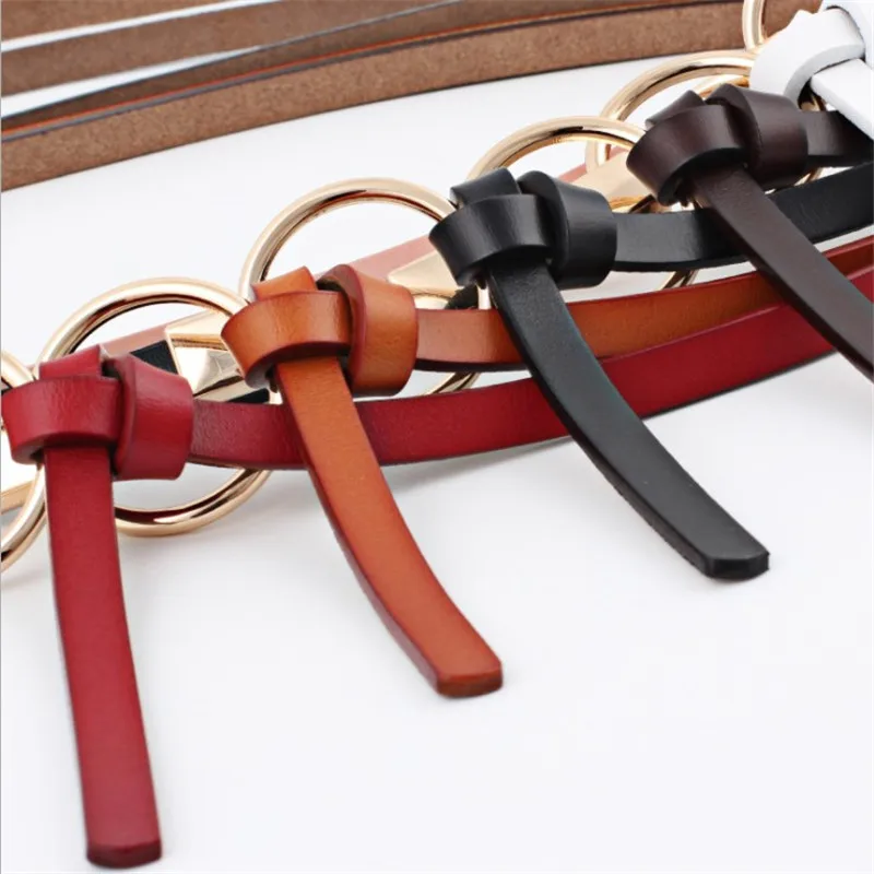 2018 New Gold Round Circle Geniune Leather Belt Women Cute Black White Red Thin Knotted Dress Belts Straps Waistband
2018 New Gold Round Circle Geniune Leather Belt Women Cute Black White Red Thin Knotted Dress Belts Straps Waistband
