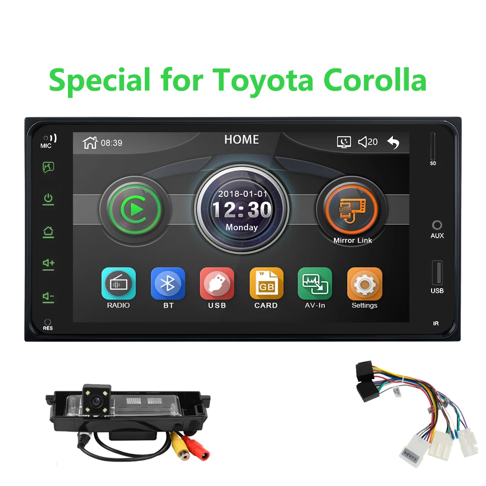 Universal Car Multimedia player 2 din car radio 7 Inch mirror link Andorid 8 Bluetooth/USB/rear camera For Toyota Corolla E160
Universal Car Multimedia player 2 din car radio 7 Inch mirror link Andorid 8 Bluetooth/USB/rear camera For Toyota Corolla E160