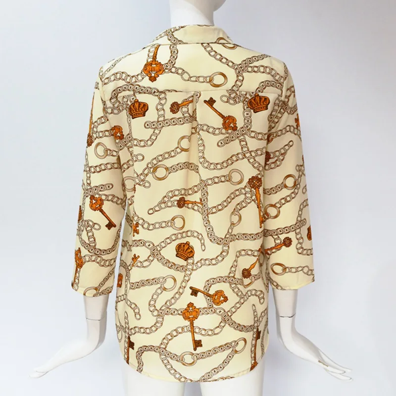 Blouses Shirt For Women Key and Chains Print Summer Chiffon Blouse Stylish Beach Wear Tops Casual Ladies Streetwear V-Neck
Blouses Shirt For Women Key and Chains Print Summer Chiffon Blouse Stylish Beach Wear Tops Casual Ladies Streetwear V-Neck