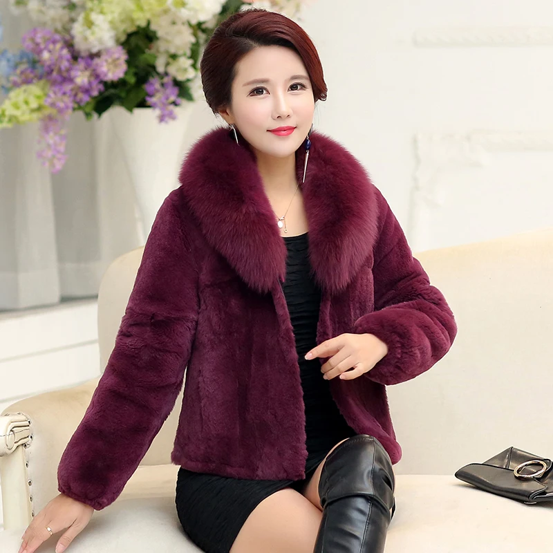 Natural rex rabbit fur coats outerwear women warm thickening fur jackets with real fox fur collar 2019 winter plus size M - 5XL
Natural rex rabbit fur coats outerwear women warm thickening fur jackets with real fox fur collar 2019 winter plus size M - 5XL