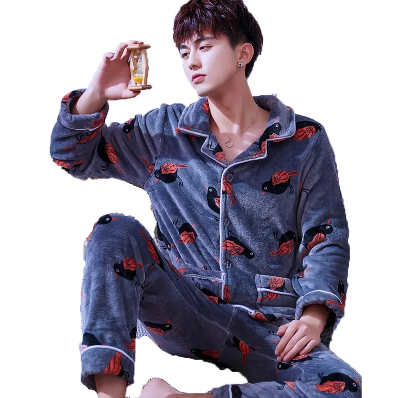 Mens Pyjama Sets Winter Fashion Long Sleeve Cardigan Men Flannel Pajamas Suits Male Pijama Sleepwear Leisure Home Clothing
Mens Pyjama Sets Winter Fashion Long Sleeve Cardigan Men Flannel Pajamas Suits Male Pijama Sleepwear Leisure Home Clothing
