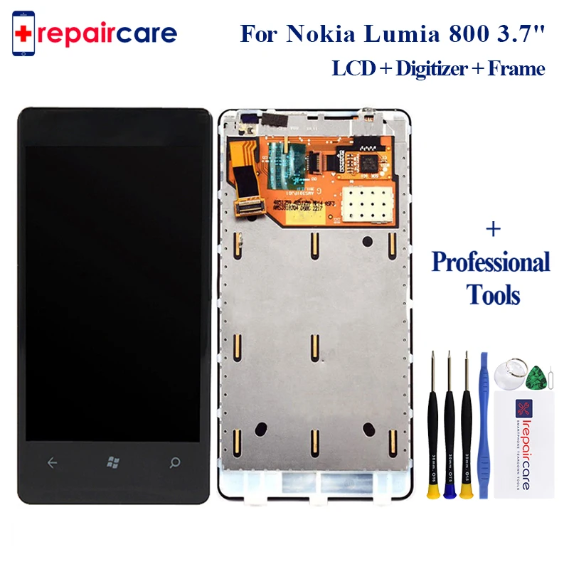 Бесплатная доставка 5 шт. для nokia 800 черный ЖК дисплей Nokia Lumia сенсорный экран