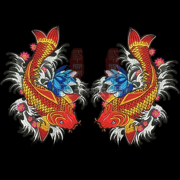 Exquisite embroidery Asian carp patches paste Large red goldfish lotus embroidery hand sewn applique
Exquisite embroidery Asian carp patches paste Large red goldfish lotus embroidery hand sewn applique