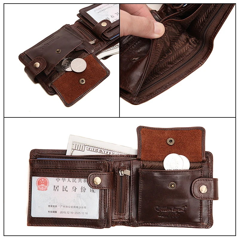 Cobbler Legend мужские бумажники из натуральной кожи винтажный кошелек с тройной