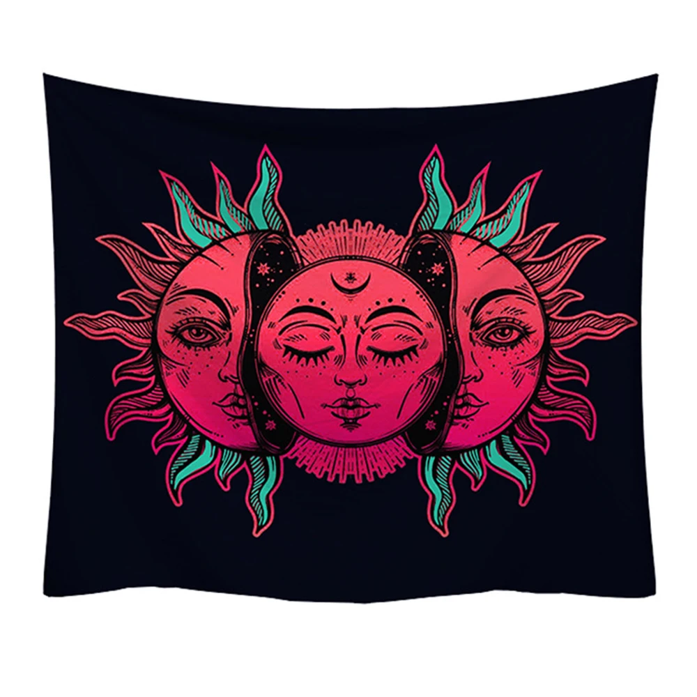 Sun Moon Psychedelic Хиппи гобелен небесное индийское солнце хиппи из полиэстера