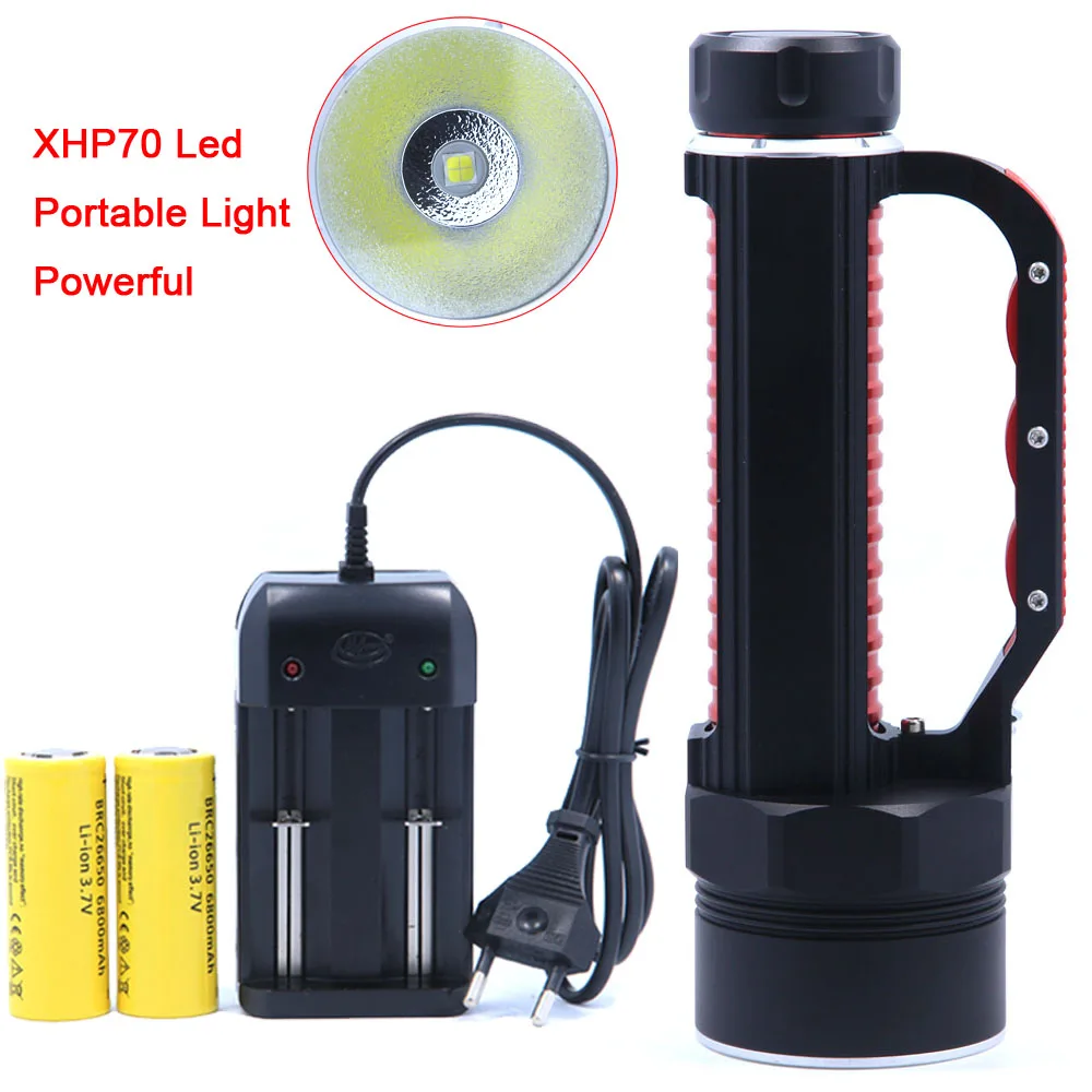 2018 New Portable Light LED Flashlights 4000 lumens XHP70 LED Flashlight Torch 26650 Rechargeable Batteries Torch Searchlight
2018 New Portable Light LED Flashlights 4000 lumens XHP70 LED Flashlight Torch 26650 Rechargeable Batteries Torch Searchlight
