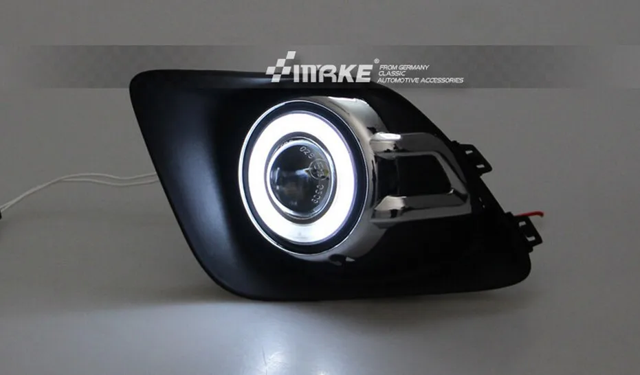 

Osmrk led DRL daytime running light COB angel eye + projector lens fog lamp for Mitsubishi asx 2010-12, one pair, top quality