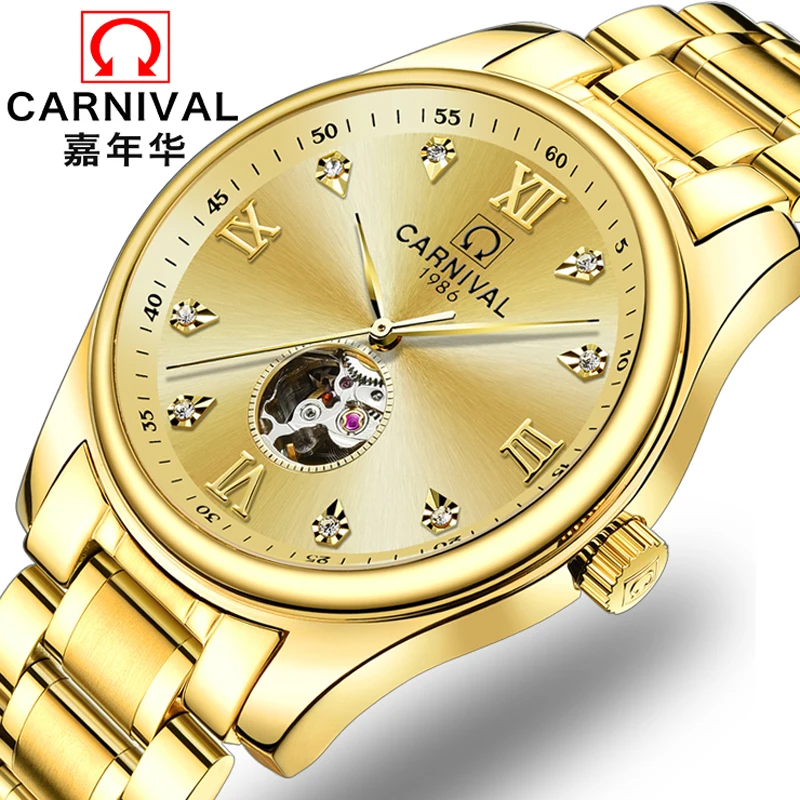 Luxury Brand Diamond Switzerland Carnival Men Watches Automatic Self-wind Watch Men Sapphire reloj hombre Skeleton clock C8790-3
Luxury Brand Diamond Switzerland Carnival Men Watches Automatic Self-wind Watch Men Sapphire reloj hombre Skeleton clock C8790-3
