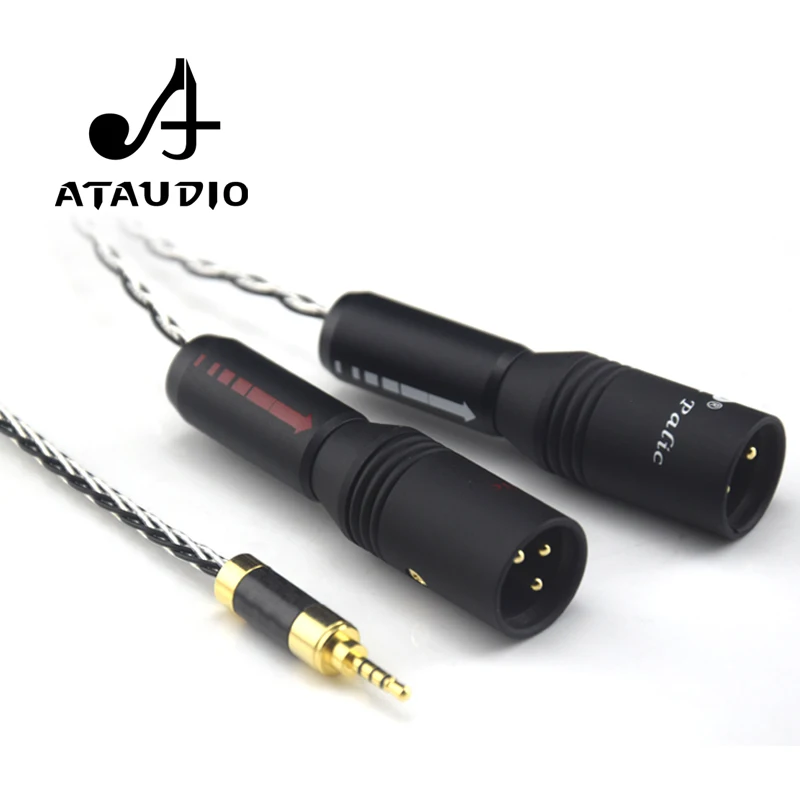 ATAUDIO посеребренный Hifi 2 5 мм TRRS сбалансированный до XLR Мужской кабель для Astell & Kern