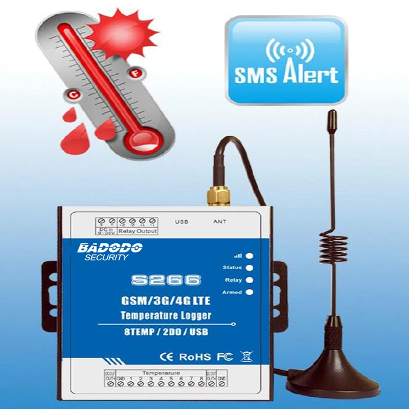 GSM SMS 2G 3G 4G устройство для контроля температуры с регистратором данных S266 8