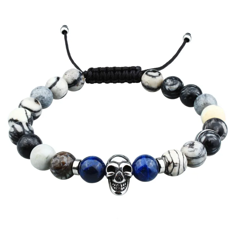 HAWSON Bracelet for Women/Men Black Beads Net Stones & Blue-veins Stone bead with Adjustable Braided Rope Men's Bracelet
HAWSON Bracelet for Women/Men Black Beads Net Stones & Blue-veins Stone bead with Adjustable Braided Rope Men's Bracelet