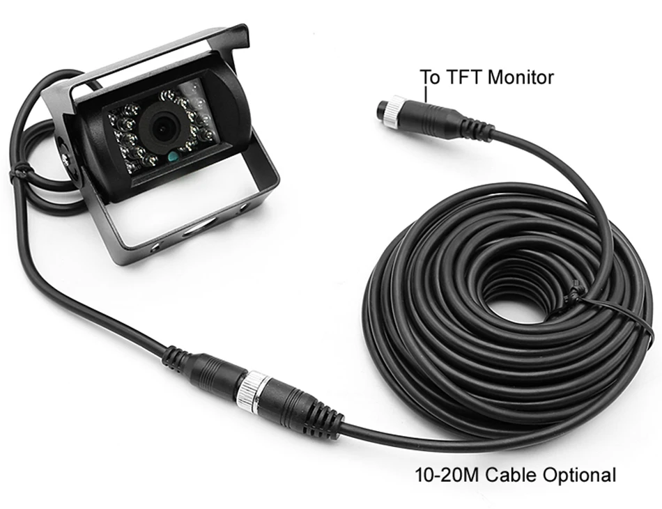 12V-24V 7" TFT LCD HD 800x480 Car Monitor +2x 4Pin RV Truck Trailer Bus 18LEDs Night Vision Waterproof Reversing Backup Camera
12V-24V 7" TFT LCD HD 800x480 Car Monitor +2x 4Pin RV Truck Trailer Bus 18LEDs Night Vision Waterproof Reversing Backup Camera