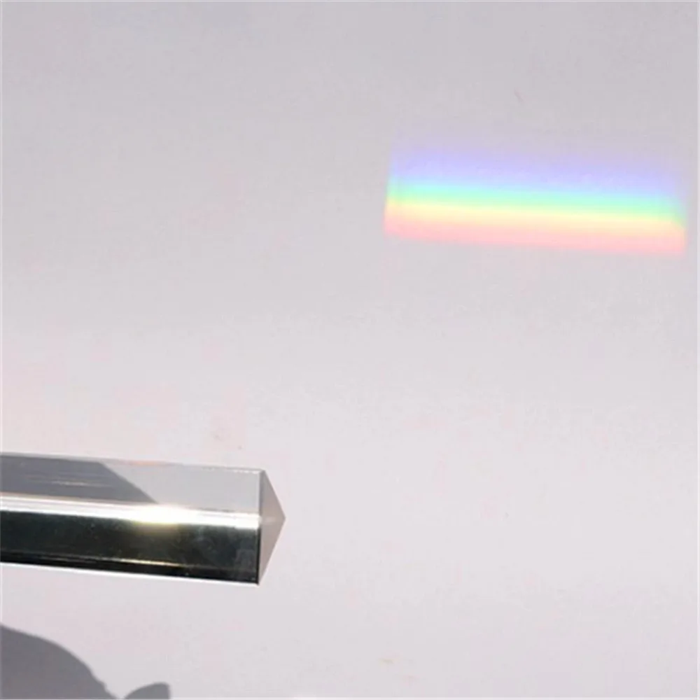 1 Pc 2.5cm x 2.5cm x 8cm Rainbow Optical Glass Triple Triangular Prism Physics Teaching Light Spectrum without The Box
1 Pc 2.5cm x 2.5cm x 8cm Rainbow Optical Glass Triple Triangular Prism Physics Teaching Light Spectrum without The Box