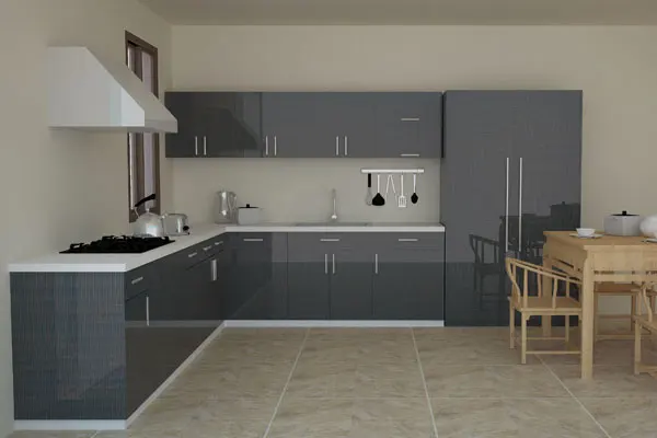 Серый глянцевый кухонный шкаф с плоским дизайном|kitchen cabinet sets|design kitchen cabinetkitchen |