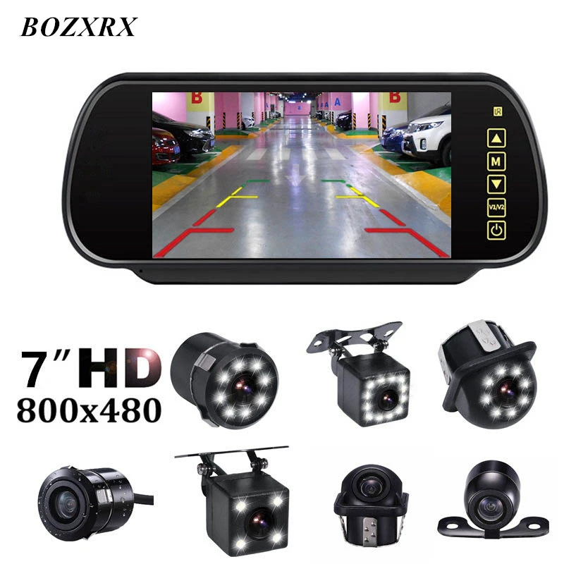 BOZXRX Car 7inch Monitor Full Touch Screen Rearview Mirror monitors with Waterproof Upgrade LED Night Vision Rear View Camera
BOZXRX Car 7inch Monitor Full Touch Screen Rearview Mirror monitors with Waterproof Upgrade LED Night Vision Rear View Camera