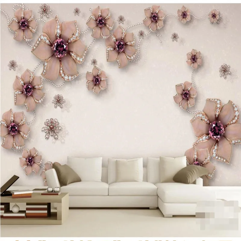 Custom 3d wallpaper fresh and elegant jewelry flowers living room TV background wall decoration silk waterproof material
Custom 3d wallpaper fresh and elegant jewelry flowers living room TV background wall decoration silk waterproof material