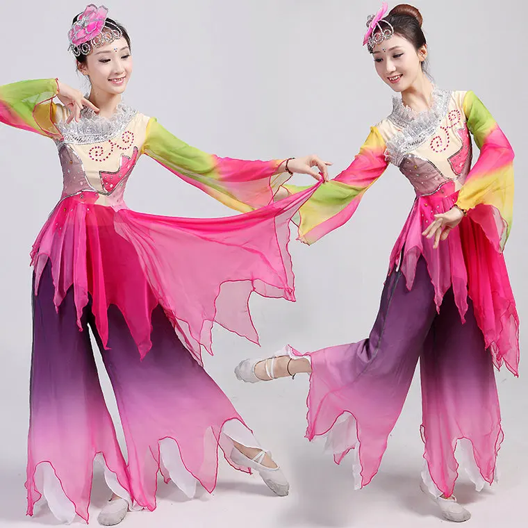 Disfraces hanfu New National Dance Clothing Ailian Said Theatrical Costumes Yangko Wear Fan Classical Stage Performance
Disfraces hanfu New National Dance Clothing Ailian Said Theatrical Costumes Yangko Wear Fan Classical Stage Performance