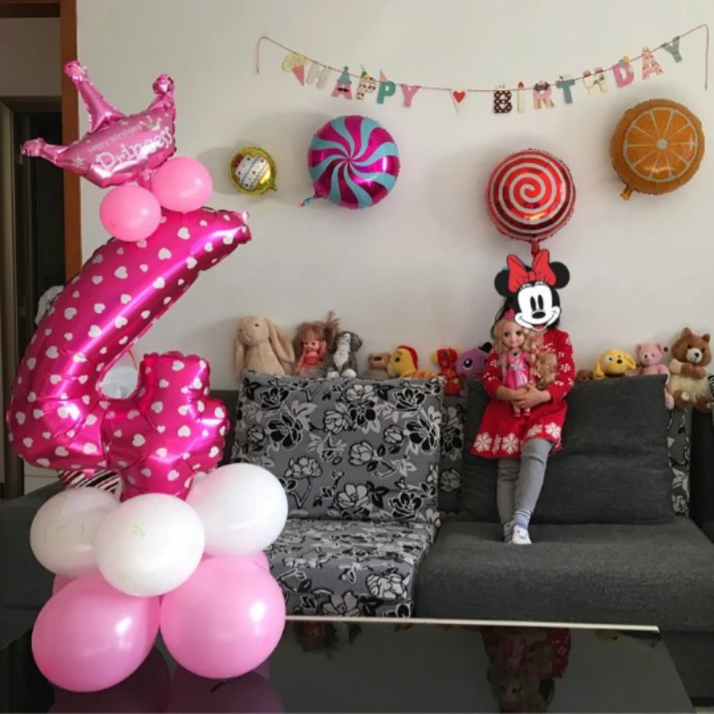 Украшения для детского дня рождения воздушные шарики с алюминиевой цифрой