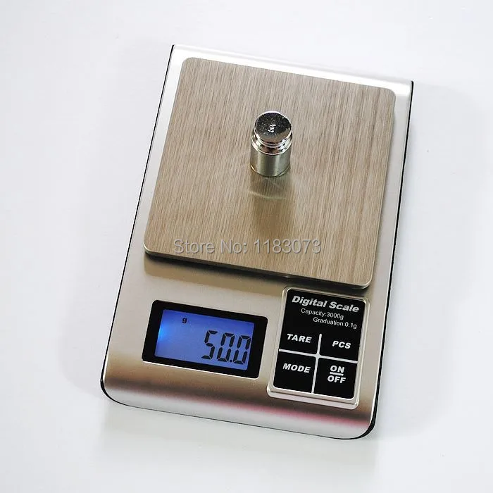 

3Kg 0.1 Electronic Kitchen Scales 3000g 0.1g Digital LCD Food Diet Weight Scale Stainless Steel Bench Gram Weighing Balance