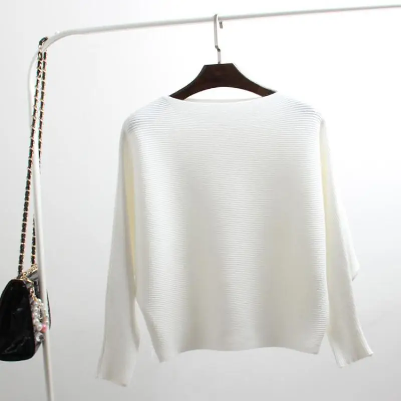 Woman Spring Solid Slash Neck Batwing Sleeve Full Pullovers Female Autumn Hedging Loose Sweaters Lady Fashion Stretch Sweater
Woman Spring Solid Slash Neck Batwing Sleeve Full Pullovers Female Autumn Hedging Loose Sweaters Lady Fashion Stretch Sweater