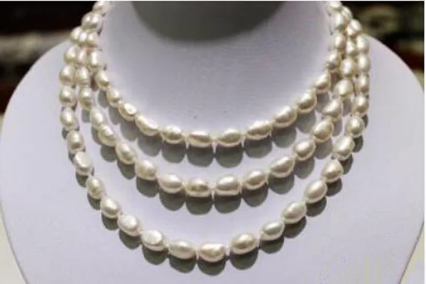 long freshwater pearl necklace white Baroque 9x11mm 120cm metal clasp fashion jewelry
long freshwater pearl necklace white Baroque 9x11mm 120cm metal clasp fashion jewelry