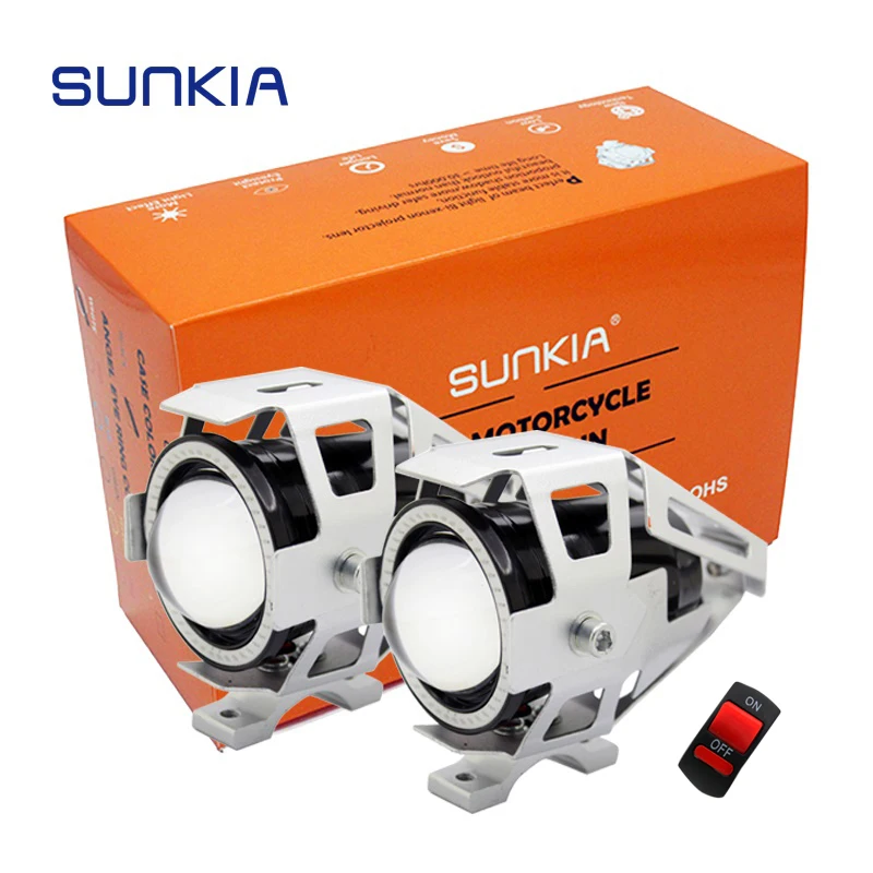 Фары для мотоцикла SUNKIA Cree Chip U7 2 шт./лот глазки дьявола с 1 переключателем