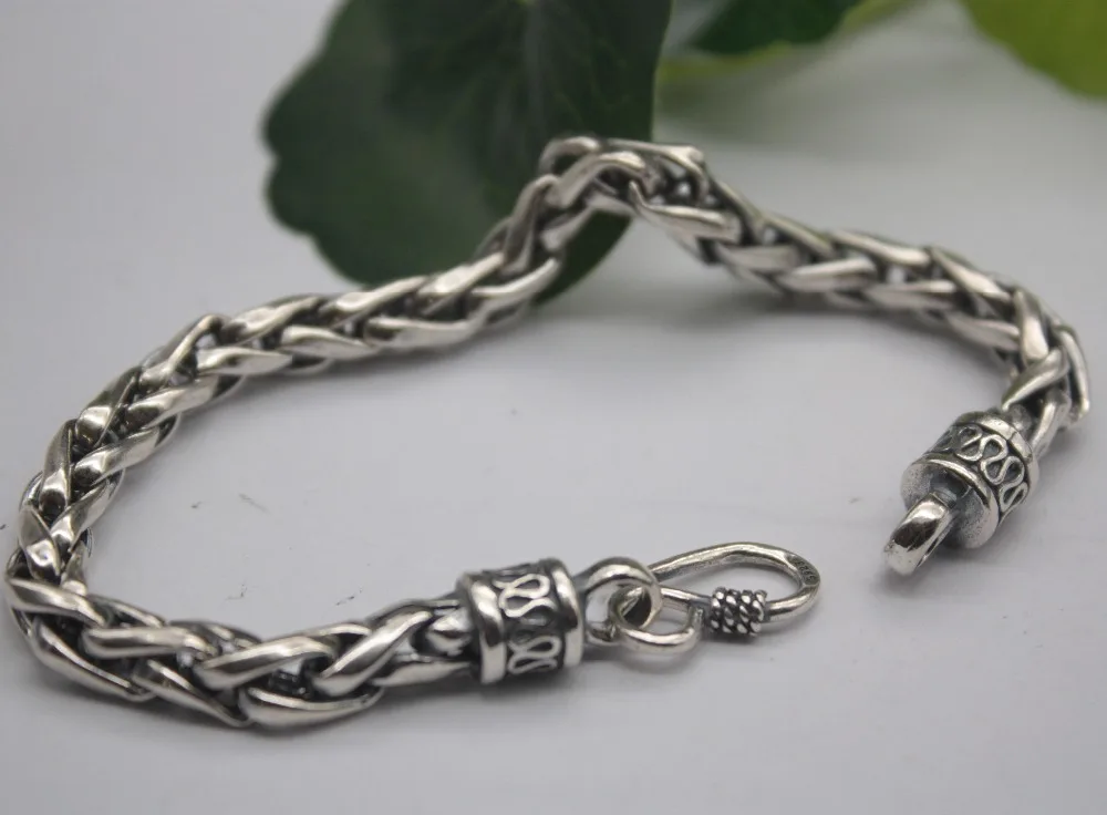 Sterling S925 Silver Bracelet Unique Wheat Luck Chain Man's Link 8''L 6mmW New Female Personality Jewelry For Man
Sterling S925 Silver Bracelet Unique Wheat Luck Chain Man's Link 8''L 6mmW New Female Personality Jewelry For Man