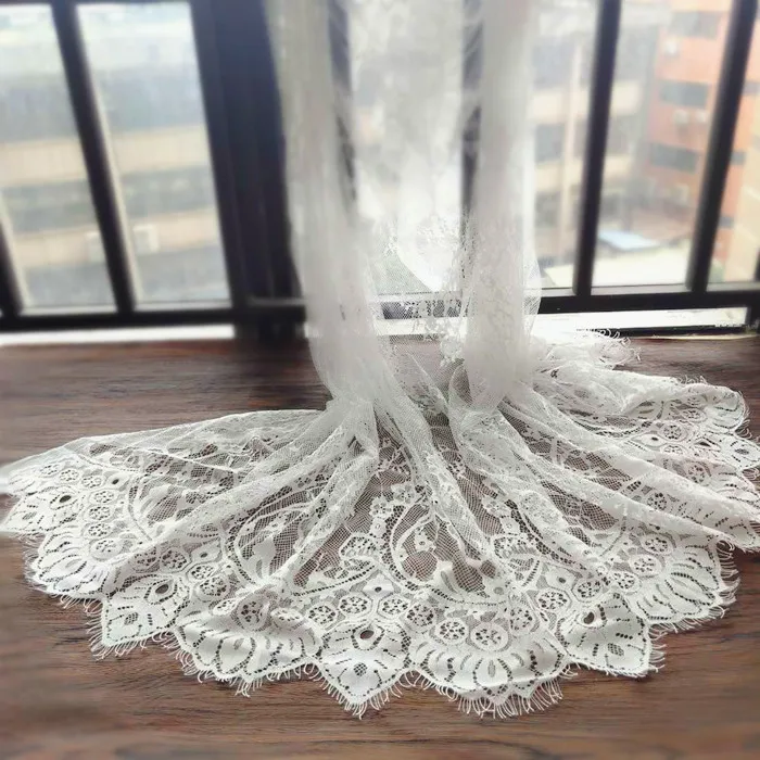 white soft widened embroidery hollowed out eyelashes lace skirt hem accessories fabric 110CM Width
white soft widened embroidery hollowed out eyelashes lace skirt hem accessories fabric 110CM Width