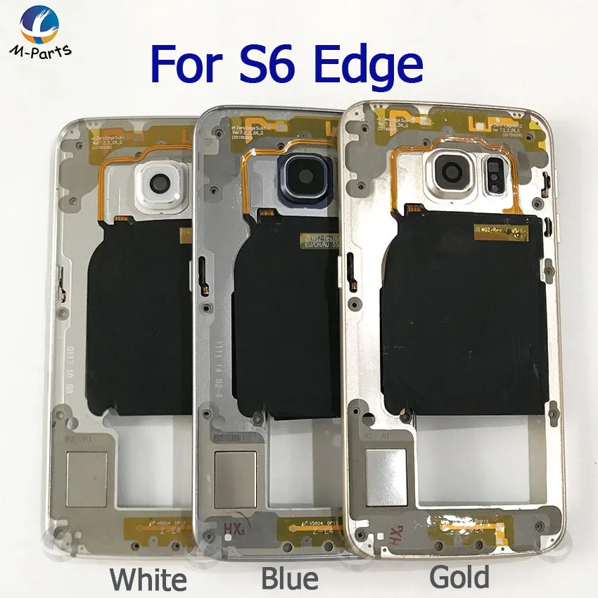 Оригинальный корпус средней рамки для Samsung Galaxy S6 G920F edge G925F plus G928F задняя панель + NFC