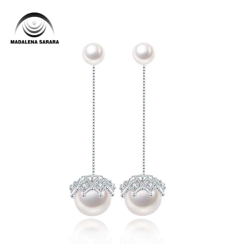 MADALENA SARARA AAAA Cubic Zirconia Inlaid 925 Sterling Silver and 8-9mm AAA Freshwater Pearl Dangle Earrings Natural White
MADALENA SARARA AAAA Cubic Zirconia Inlaid 925 Sterling Silver and 8-9mm AAA Freshwater Pearl Dangle Earrings Natural White