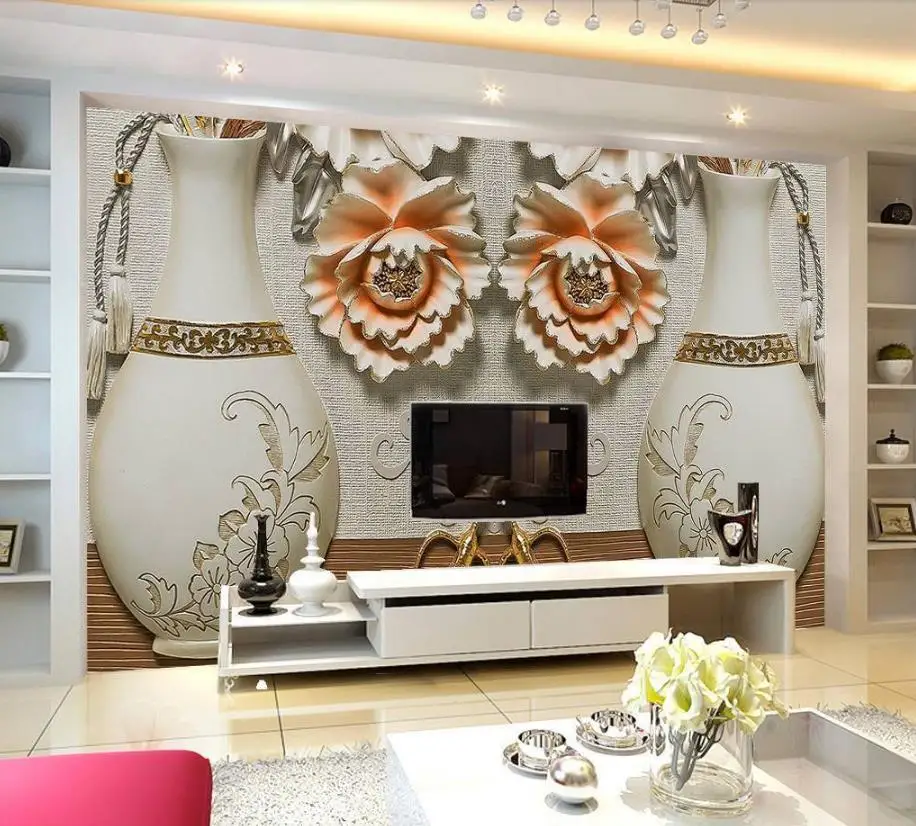 custom 2020 3D wall paper photo wallpaper mural stickers Vase flower relief creative background wall papel de parede
custom 2020 3D wall paper photo wallpaper mural stickers Vase flower relief creative background wall papel de parede